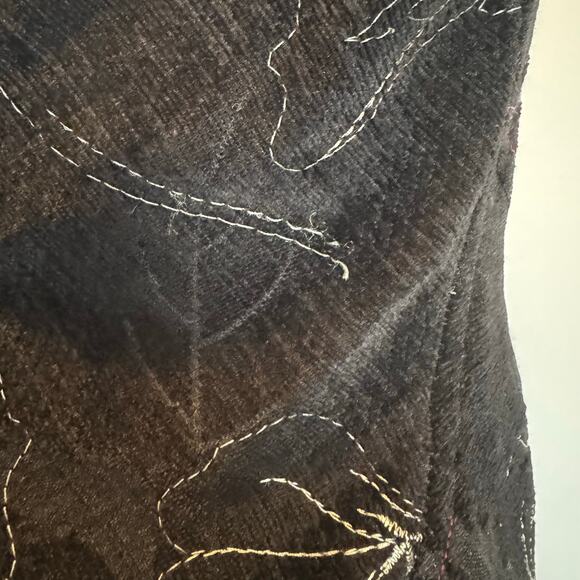 Chico’s Women’s 2 (L) Floral Patchwork Embroidered Jacket Silk Linen Blend READ - Picture 10 of 16